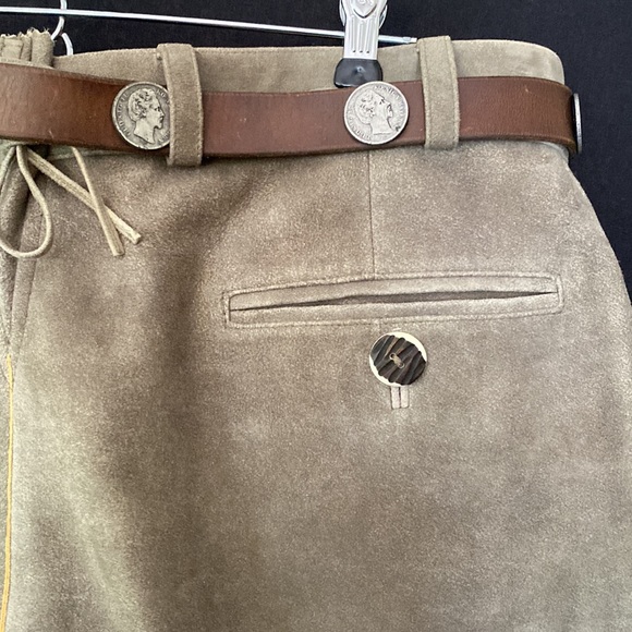 Spieth & Wensky Real Bavarian Trousers with Belt 100% Leather Size 56 - Picture 6 of 12